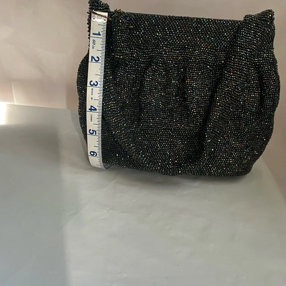 Elegant Black Beaded Women's Bag